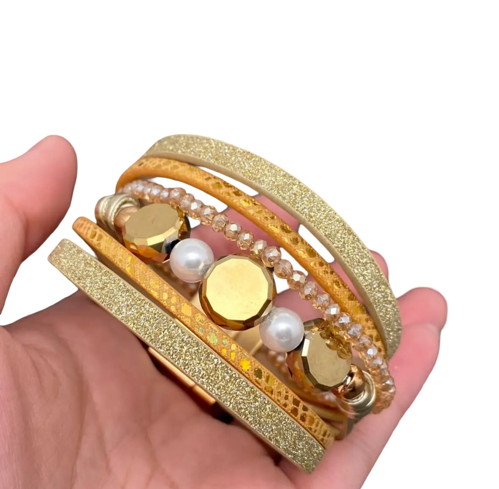 Magnetic Buckle Leather Bracelet