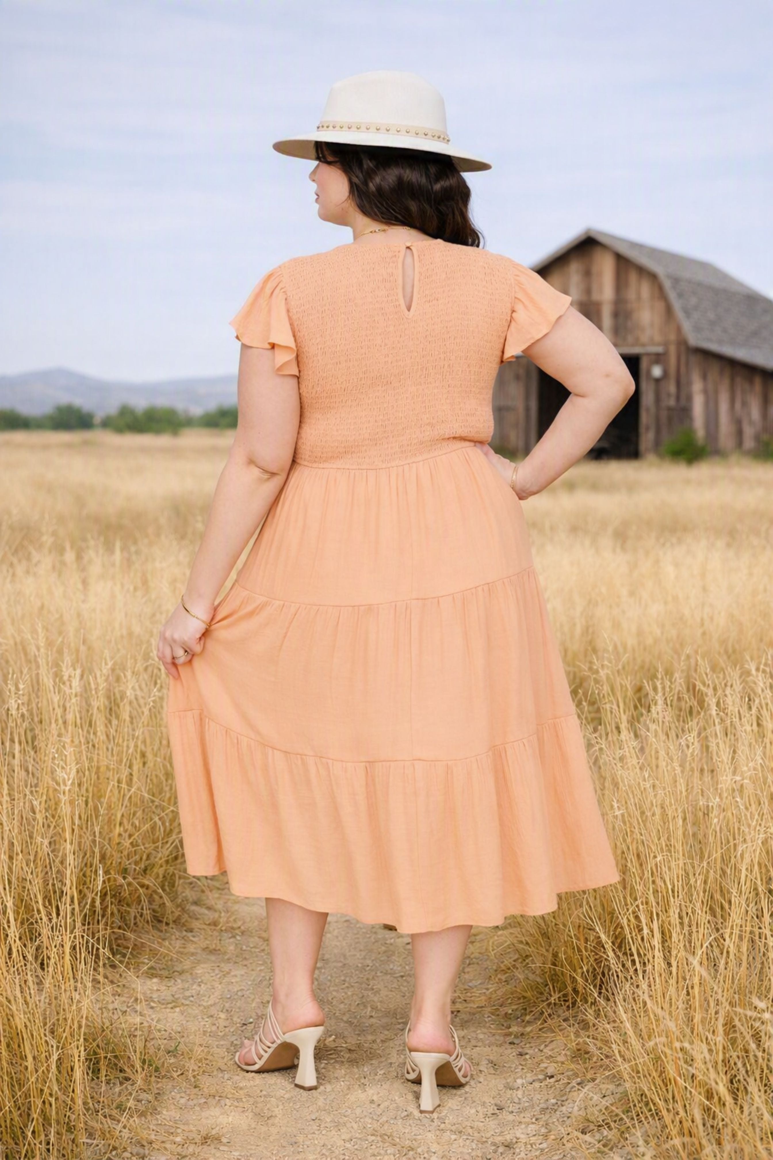 Extended Size Coral Dress