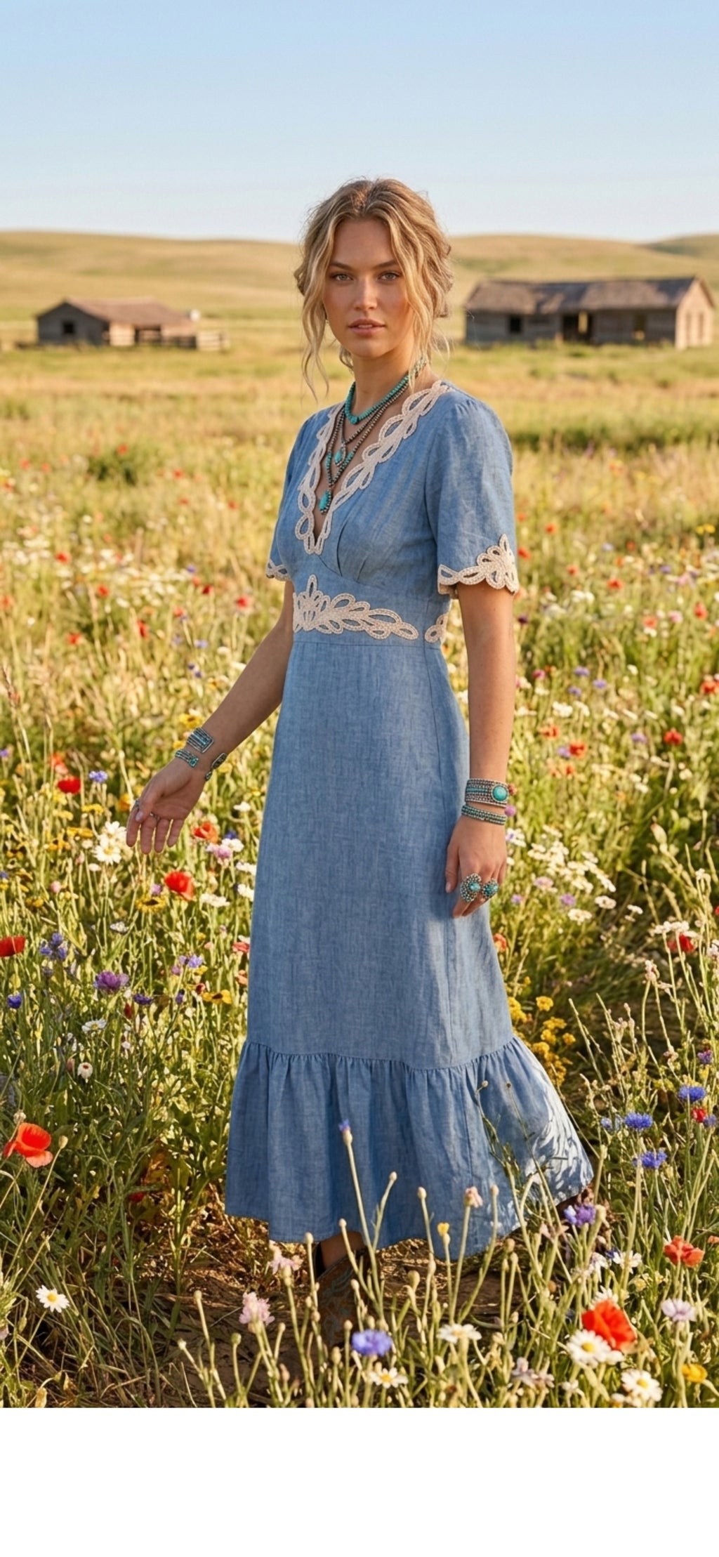 Blue Lily Lace Dress