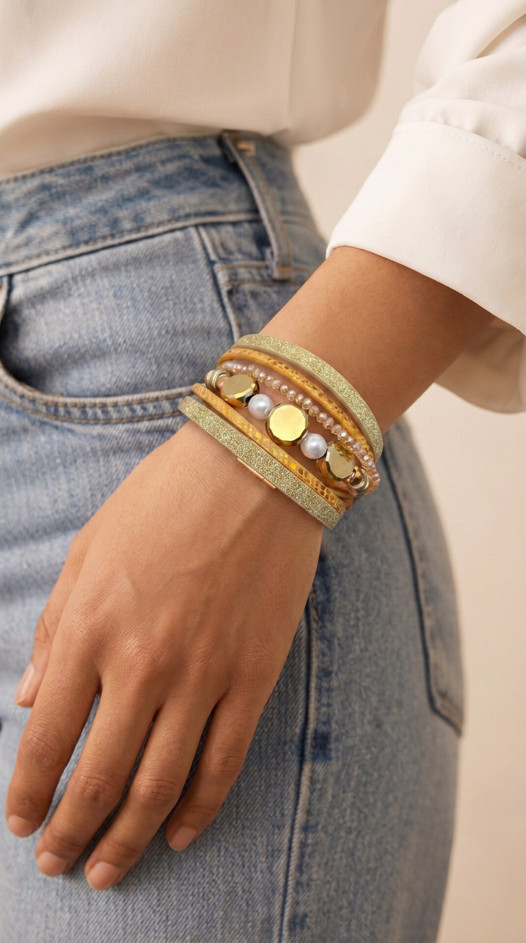Magnetic Buckle Leather Bracelet
