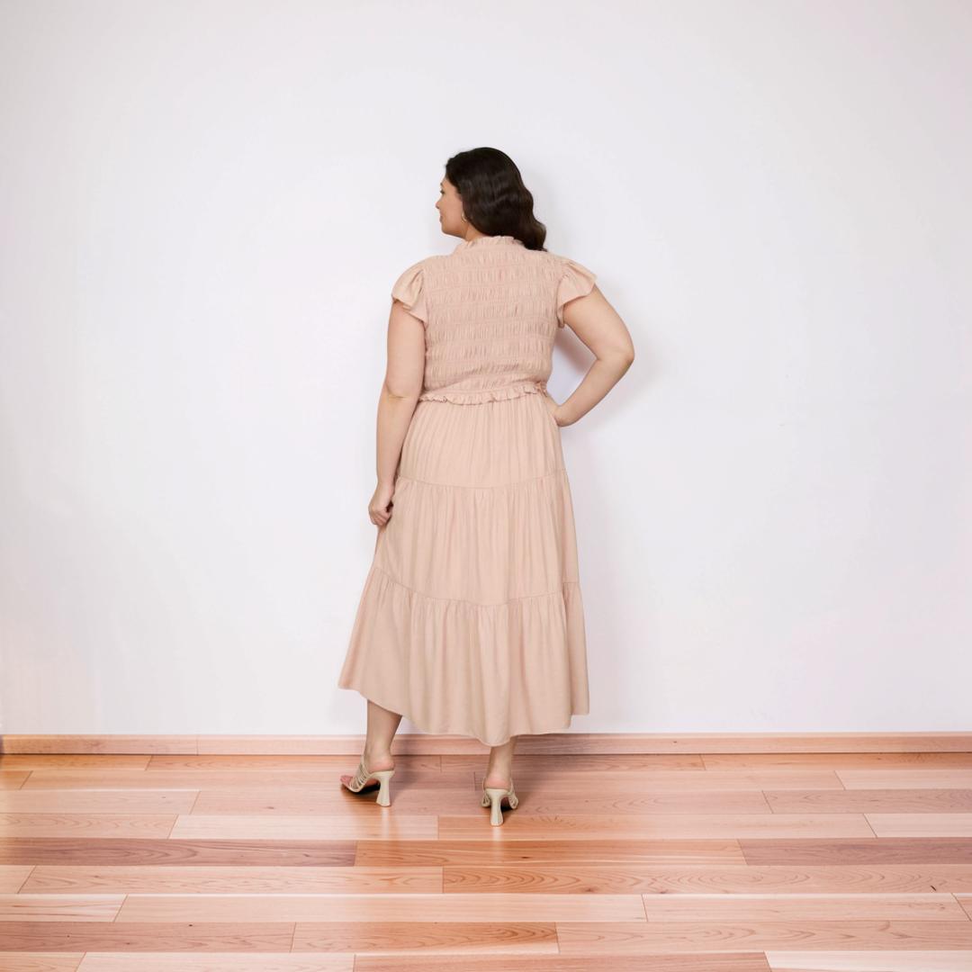 Extended Size Ruffle Midi