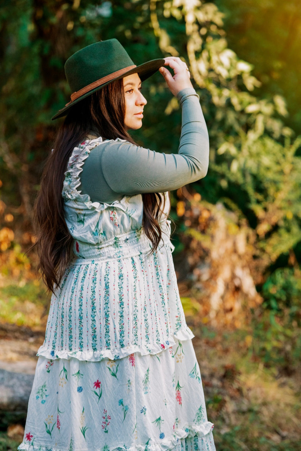 Extended Size Ruffled Tiered Midi