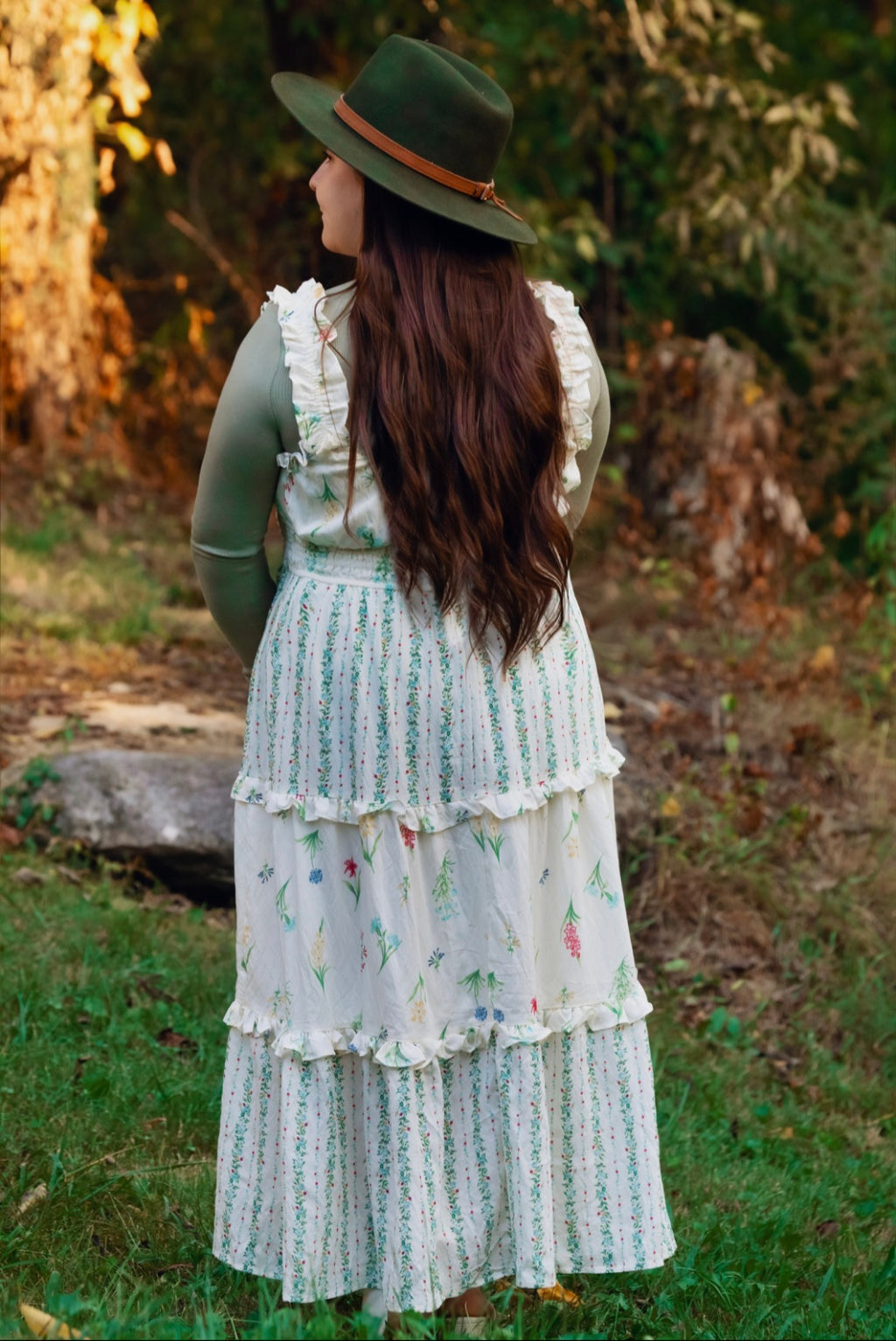 Extended Size Ruffled Tiered Midi