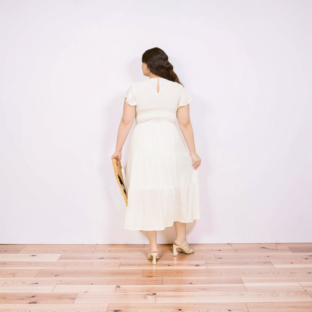 Extended Size Cream Dress