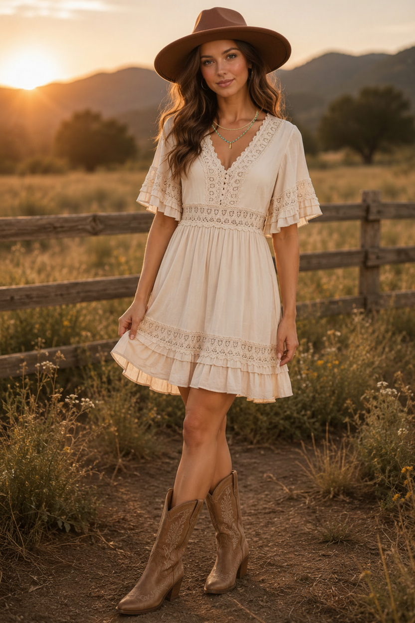 The Prairie Petal Look with Turquoise Necklace
