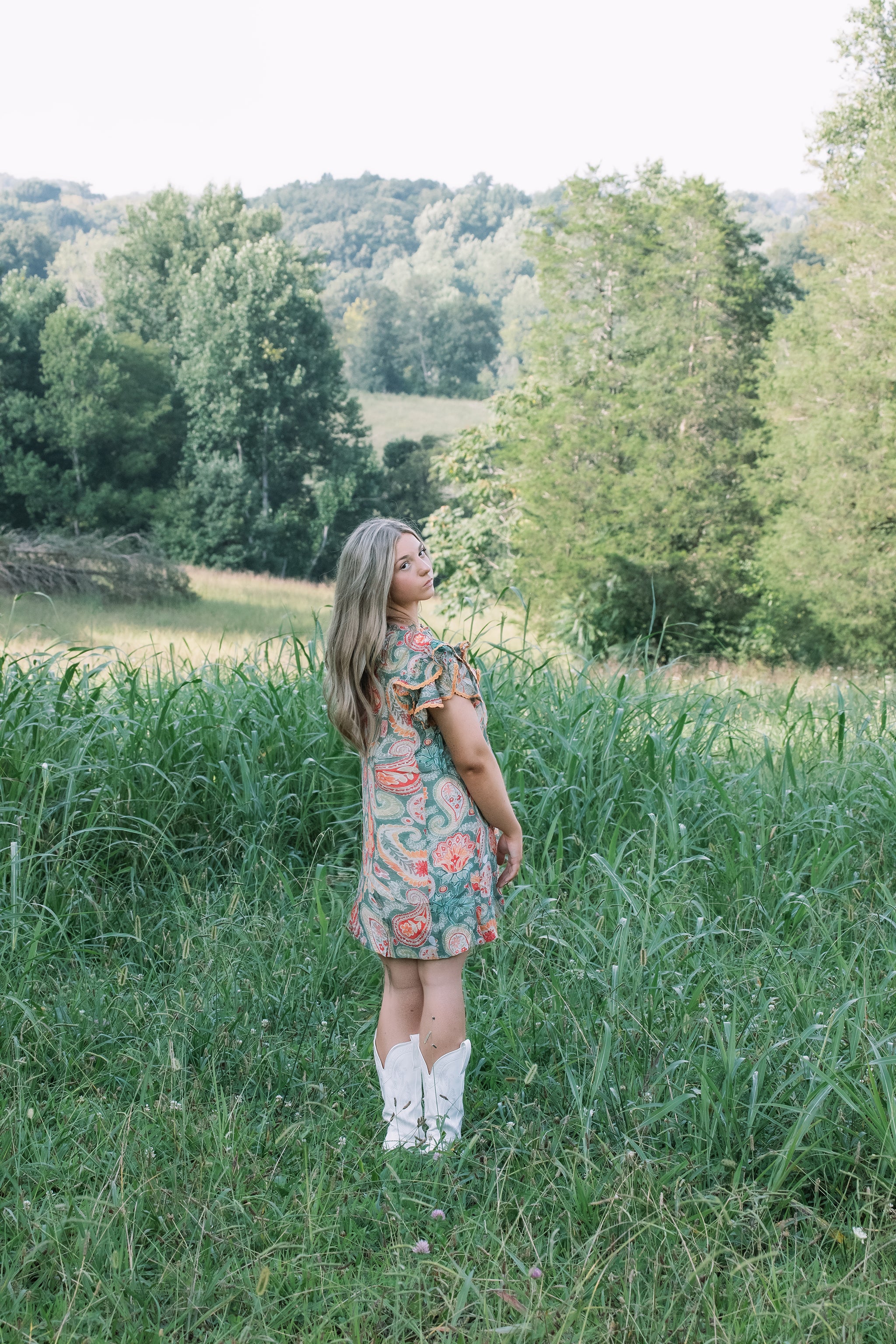 The Canyon Bloom Sage Dress